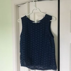 simply styled blue tank top